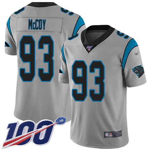 Carolina Panthers Limited Silver Youth Gerald McCoy Jersey NFL Football #93 100th Season Inverted Legend->youth nfl jersey->Youth Jersey
